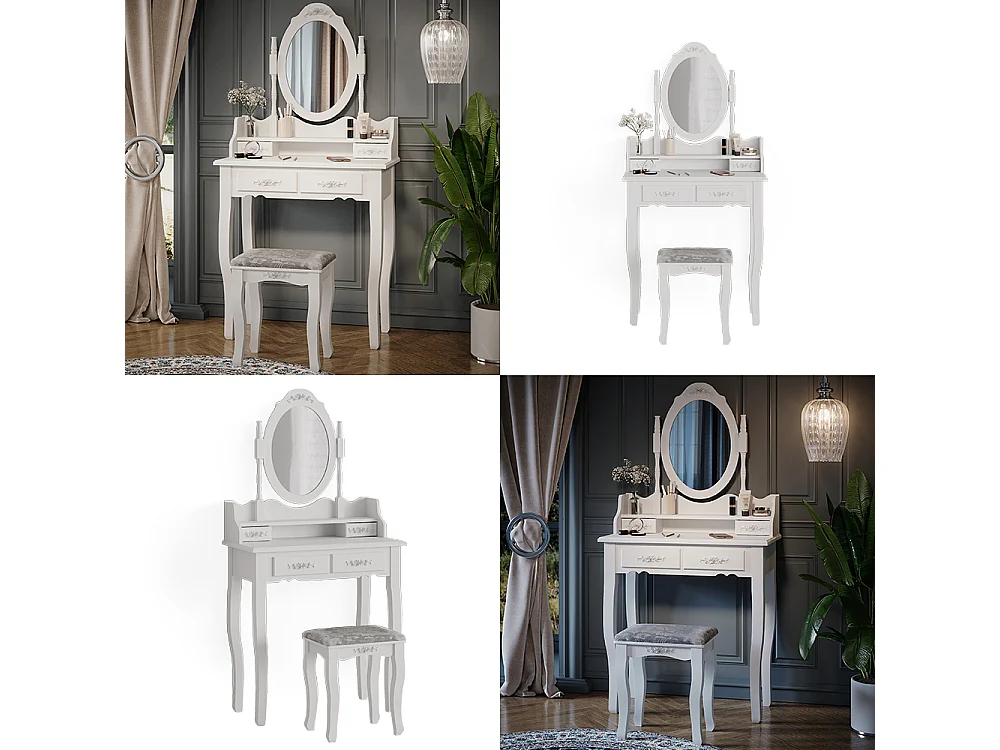 Vanity table white 75x40x146.5 meghan