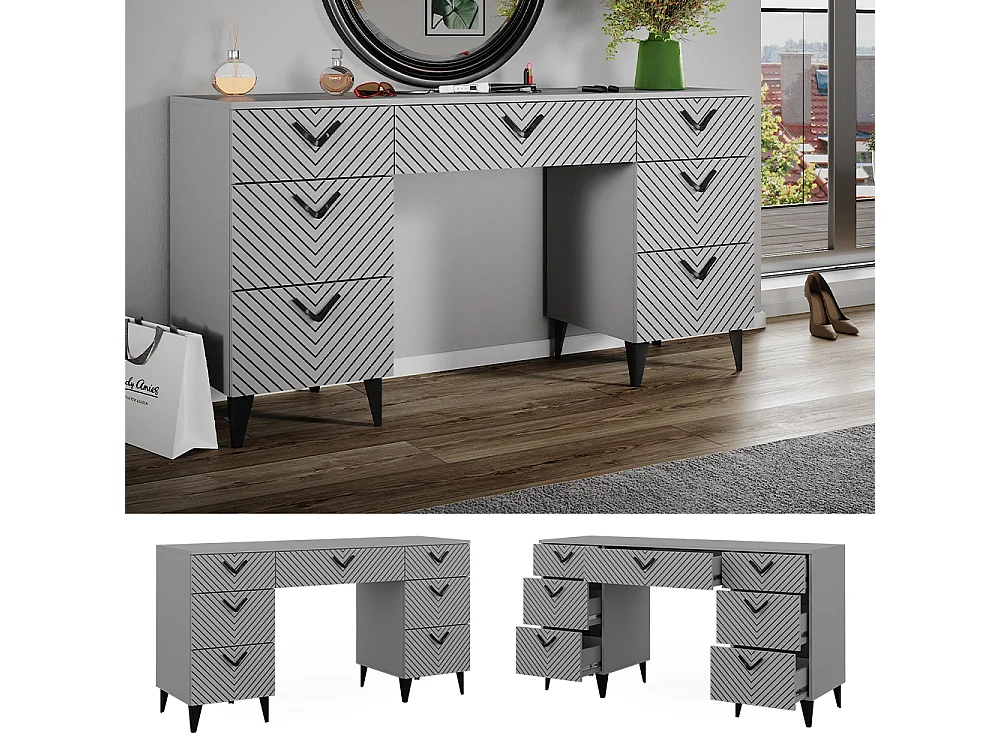 Coiffeuse gris 150x45x78.1 anett