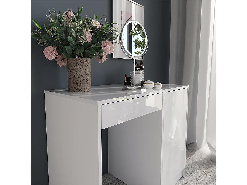 Kaptafel wit/wit hoogglans 89.8x50.1x76 sherry