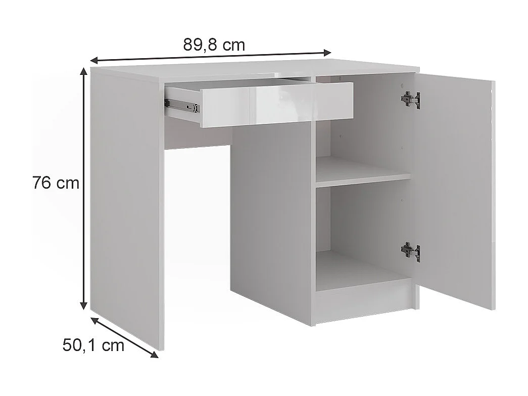 Vanity white/white high gloss 89.8x50.1x76 sherry