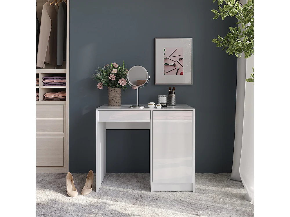 Vanity white/white high gloss 89.8x50.1x76 sherry