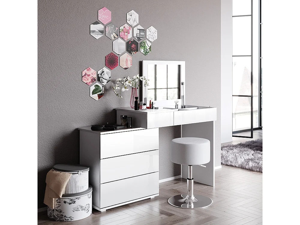 Coiffeuse blanc 117.4x45x78 lotos