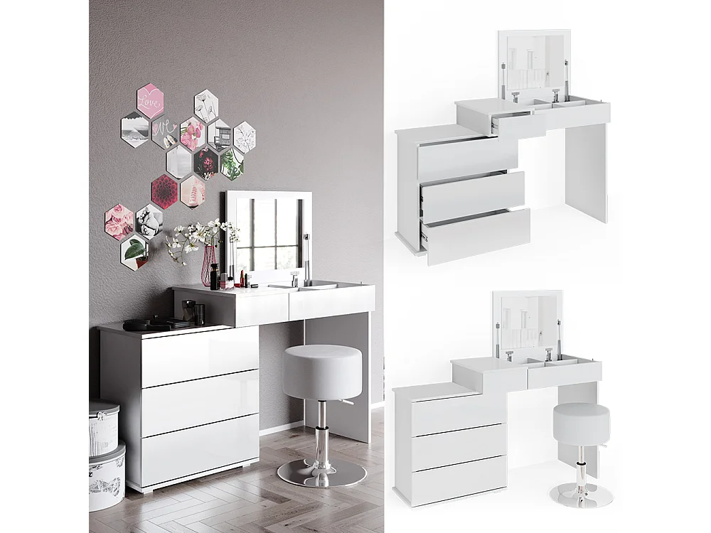 Coiffeuse blanc 117.4x45x78 lotos