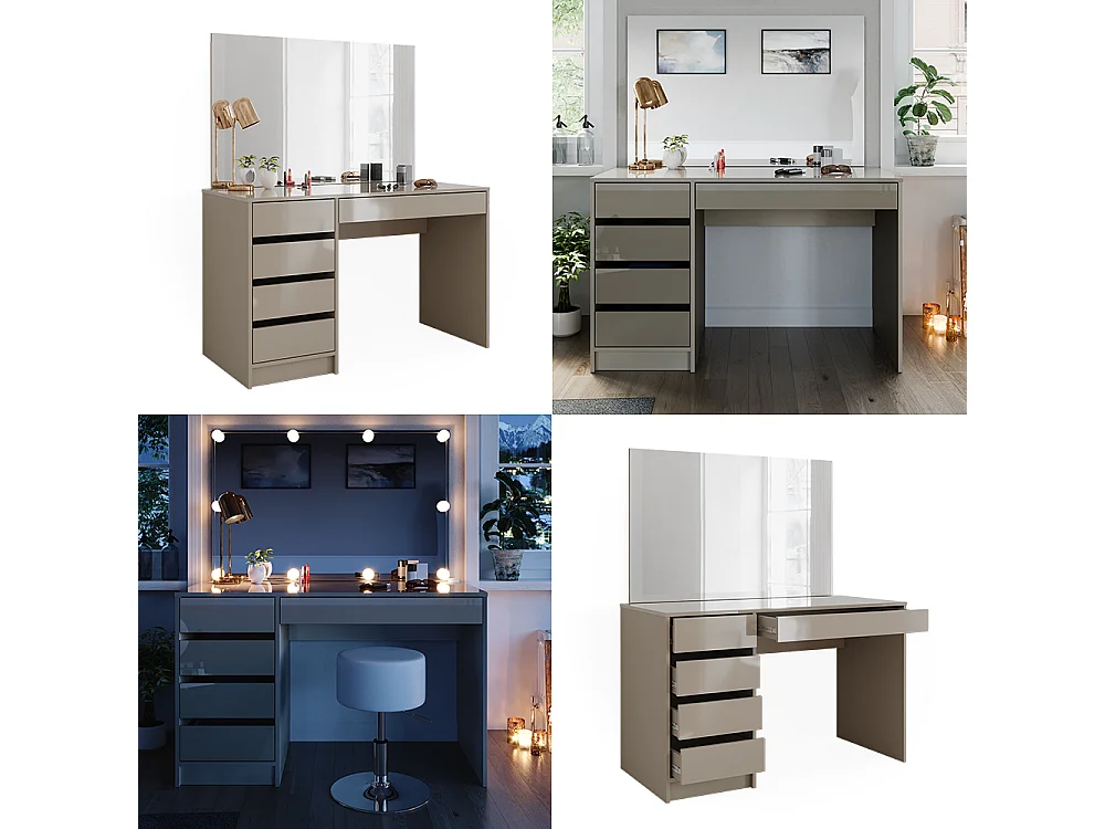 Coiffeuse grège 120x55x75 sherry