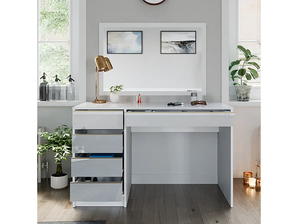 Coiffeuse blanc/or 120x55x75 sherry