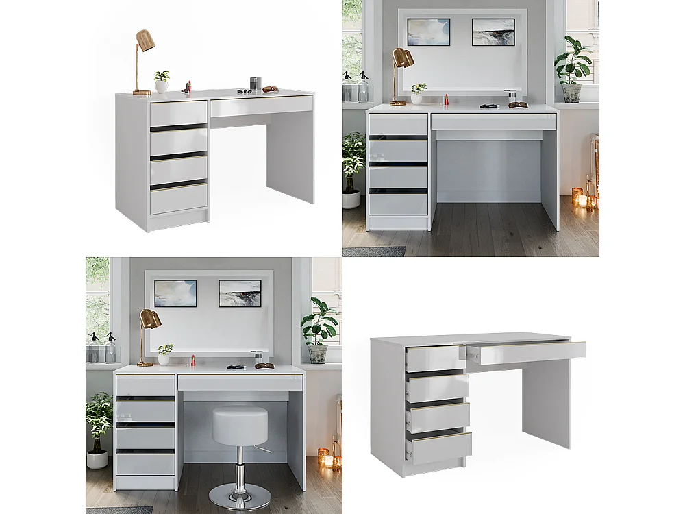 Vanity white/gold 120x55x75 sherry