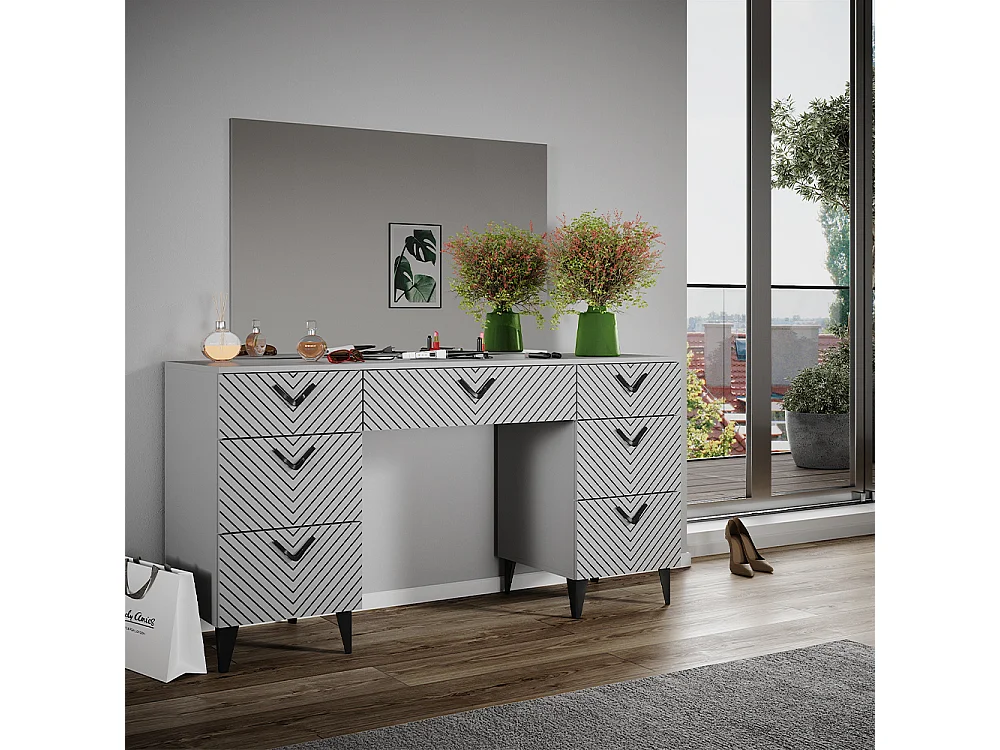 Coiffeuse gris 150x45x78.1 anett