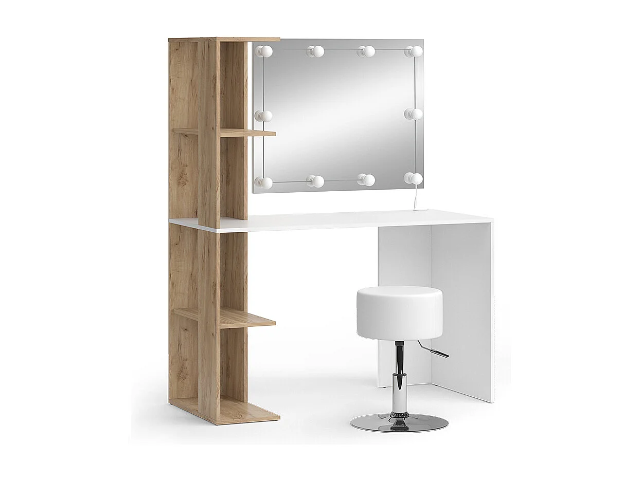 Schminktisch weiß/sonoma 122.2x55.2x75.8 tower