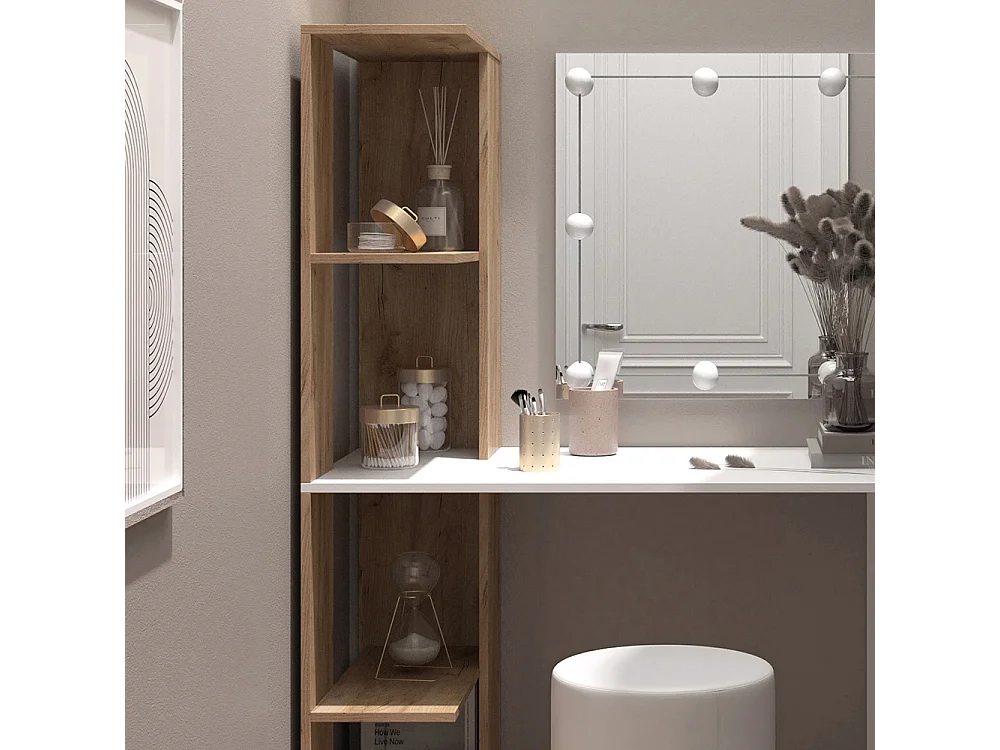 Schminktisch weiß/sonoma 122.2x55.2x75.8 tower