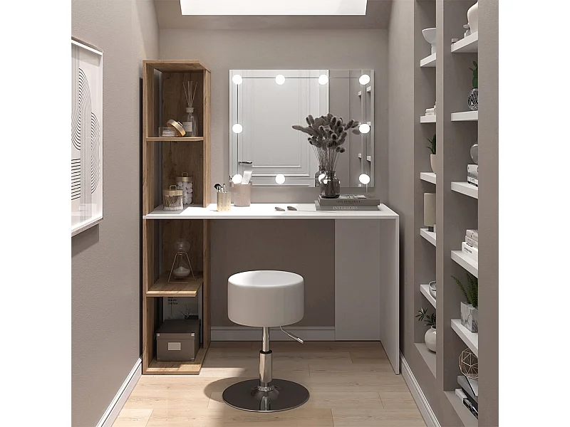 Toaletka biały/sonoma 122.2x55.2x75.8 tower