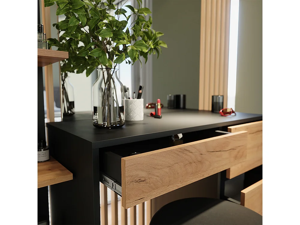 Tocador antracita/roble dorado 90x40x75 sherry