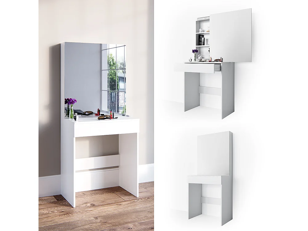 Coiffeuse blanc 68x42x155 melle