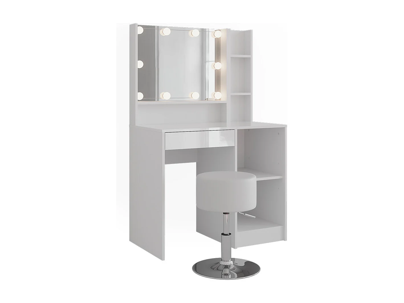 Coiffeuse blanc/blanc brillant 89.8x50.1x76 sherry