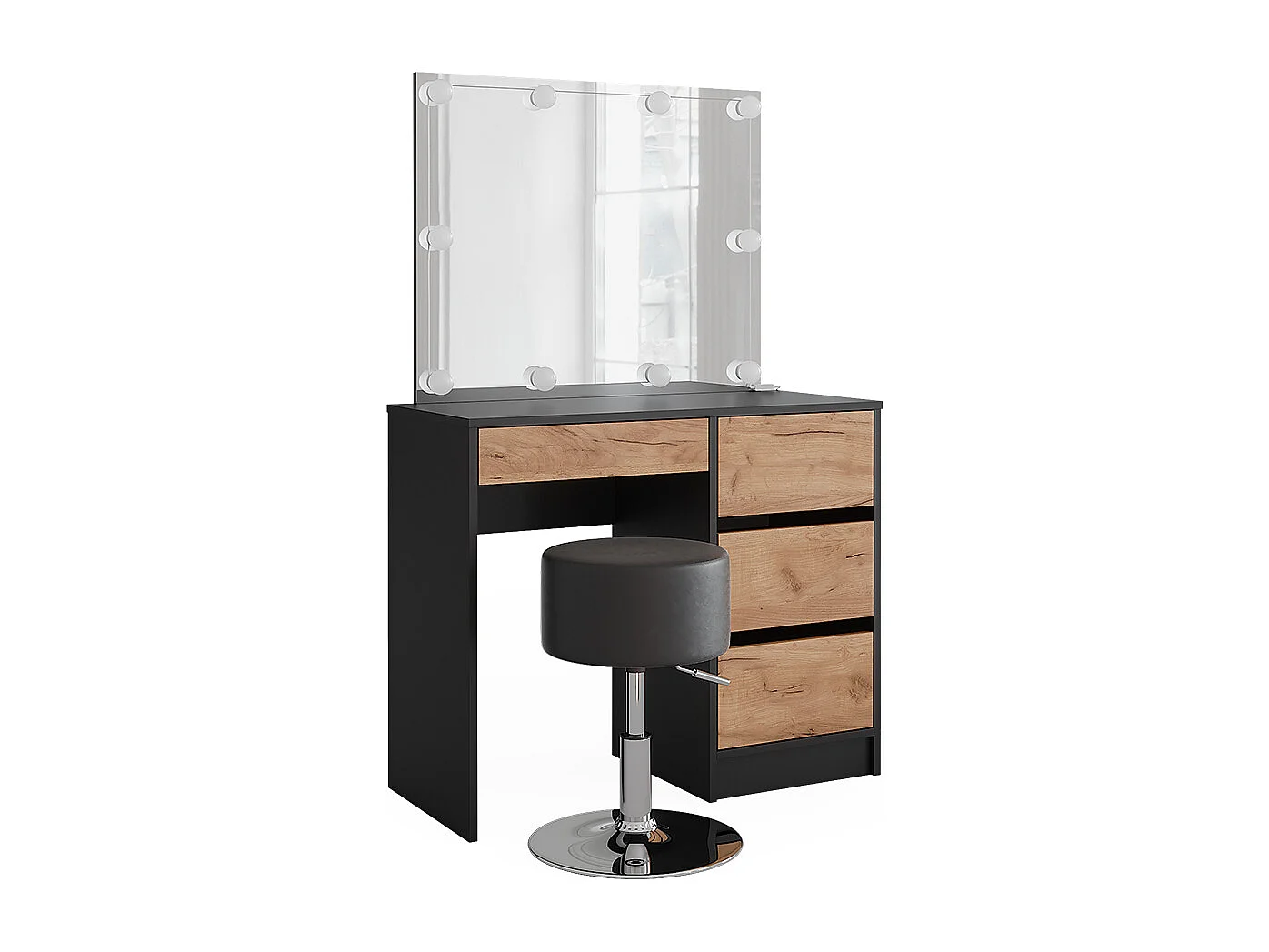 Tocador antracita/roble dorado 90x40x75 sherry