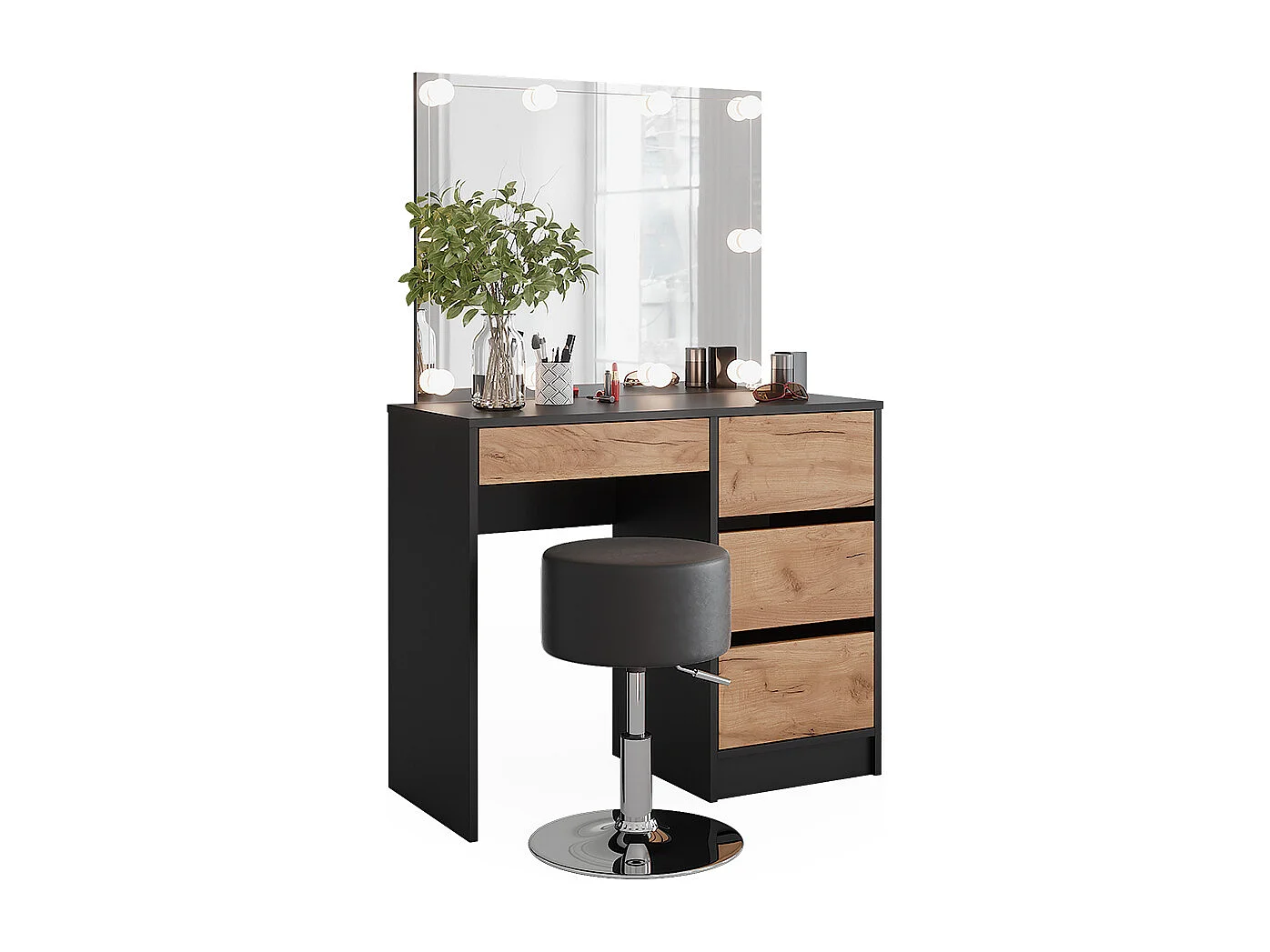 Dressing table anthracite/golden oak 90x40x75 sherry