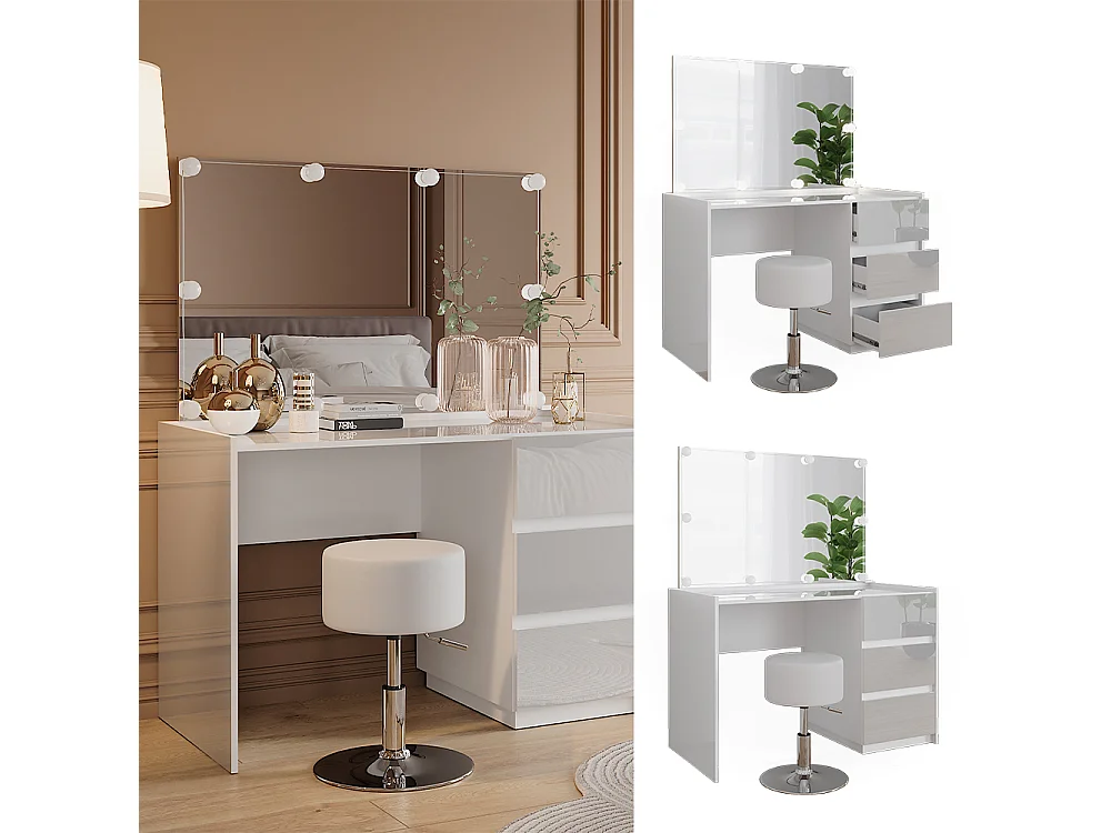 Tocador blanco alto brillo 120x60x78.6 marla