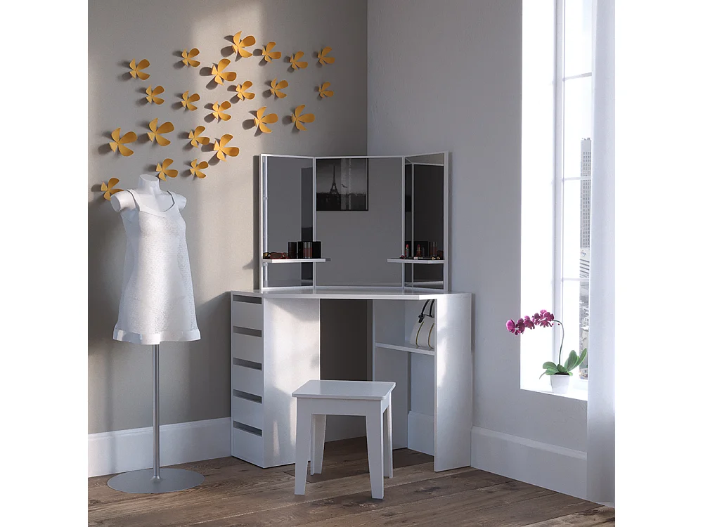 Coiffeuse blanc 110x54x141.5 arielle