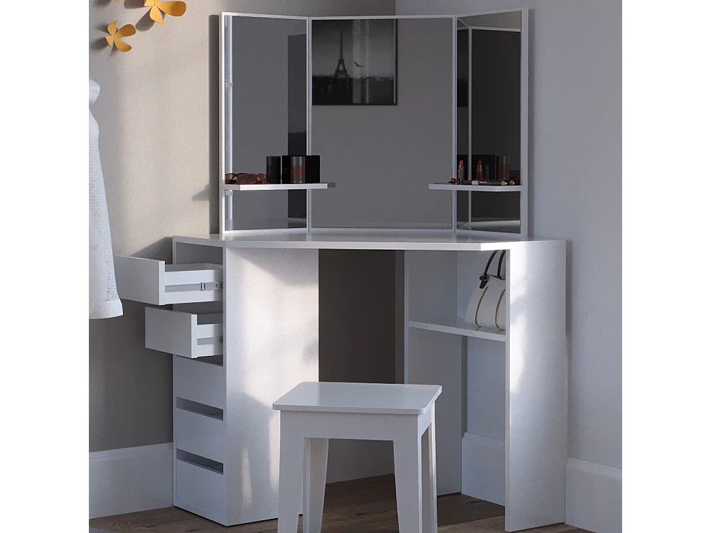 Coiffeuse blanc 110x54x141.5 arielle