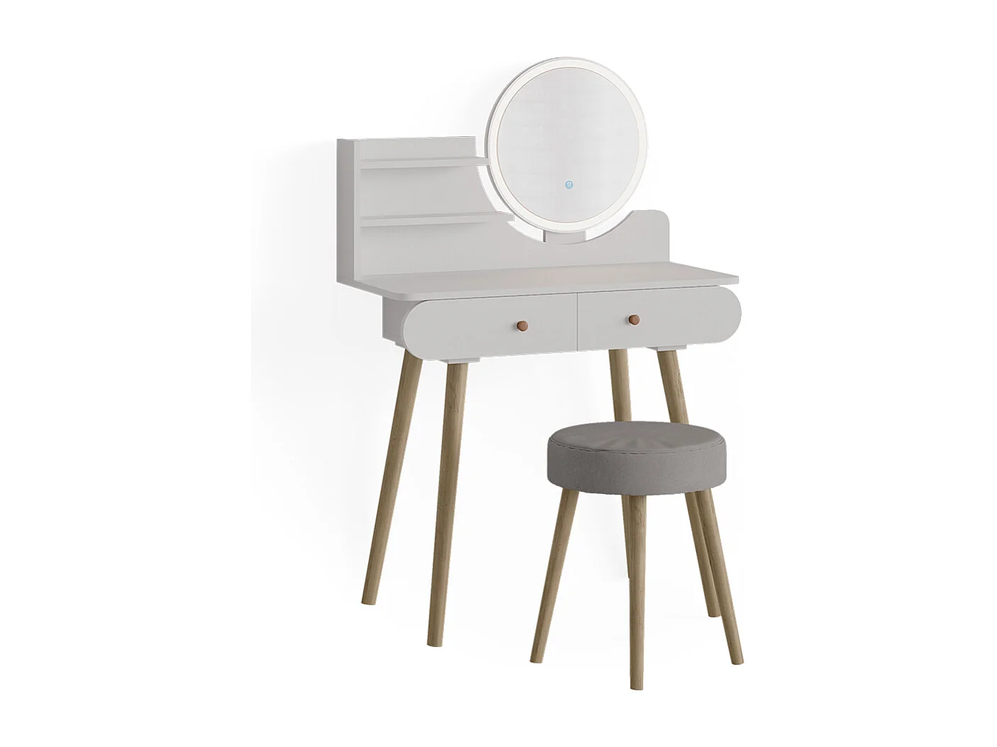 Kaptafel set met kruk wit 80x40x121 edda