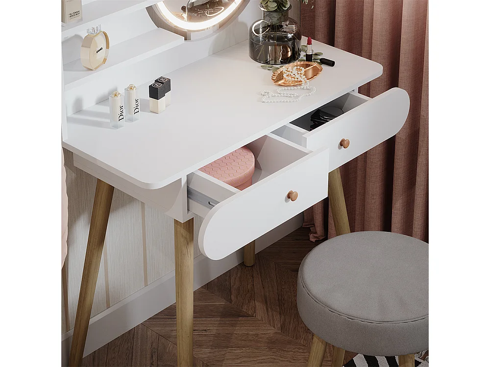 Kaptafel set met kruk wit 80x40x121 edda