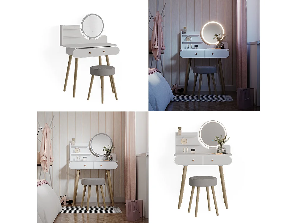 Vanity table white 80x40x121 edda