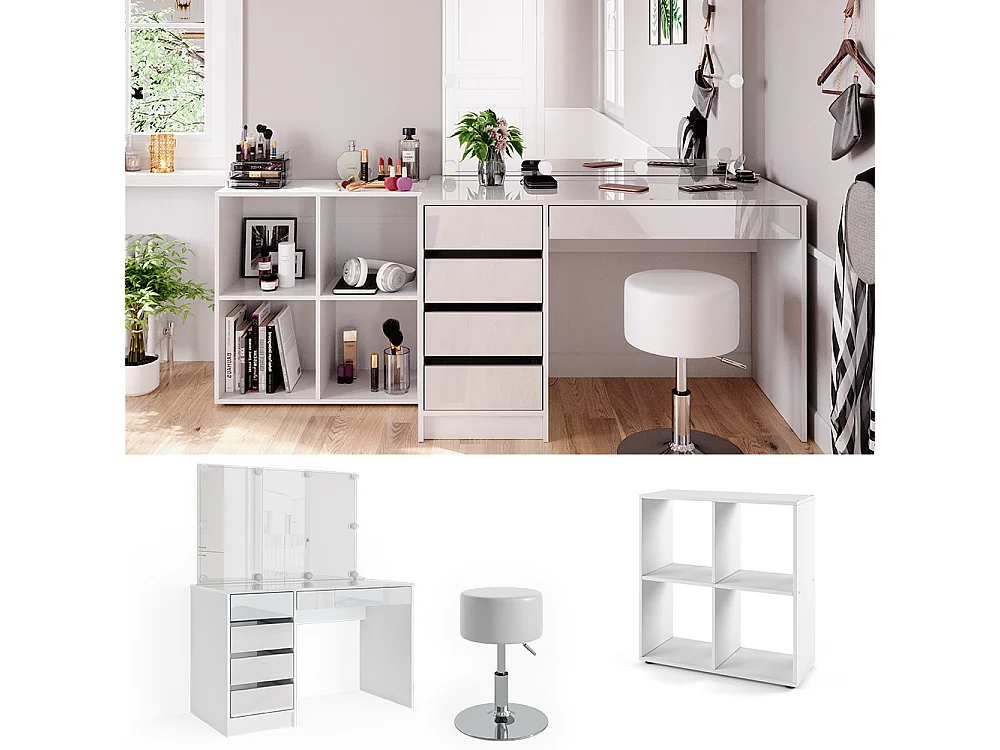 Tocador blanco 120x55x75 sherry