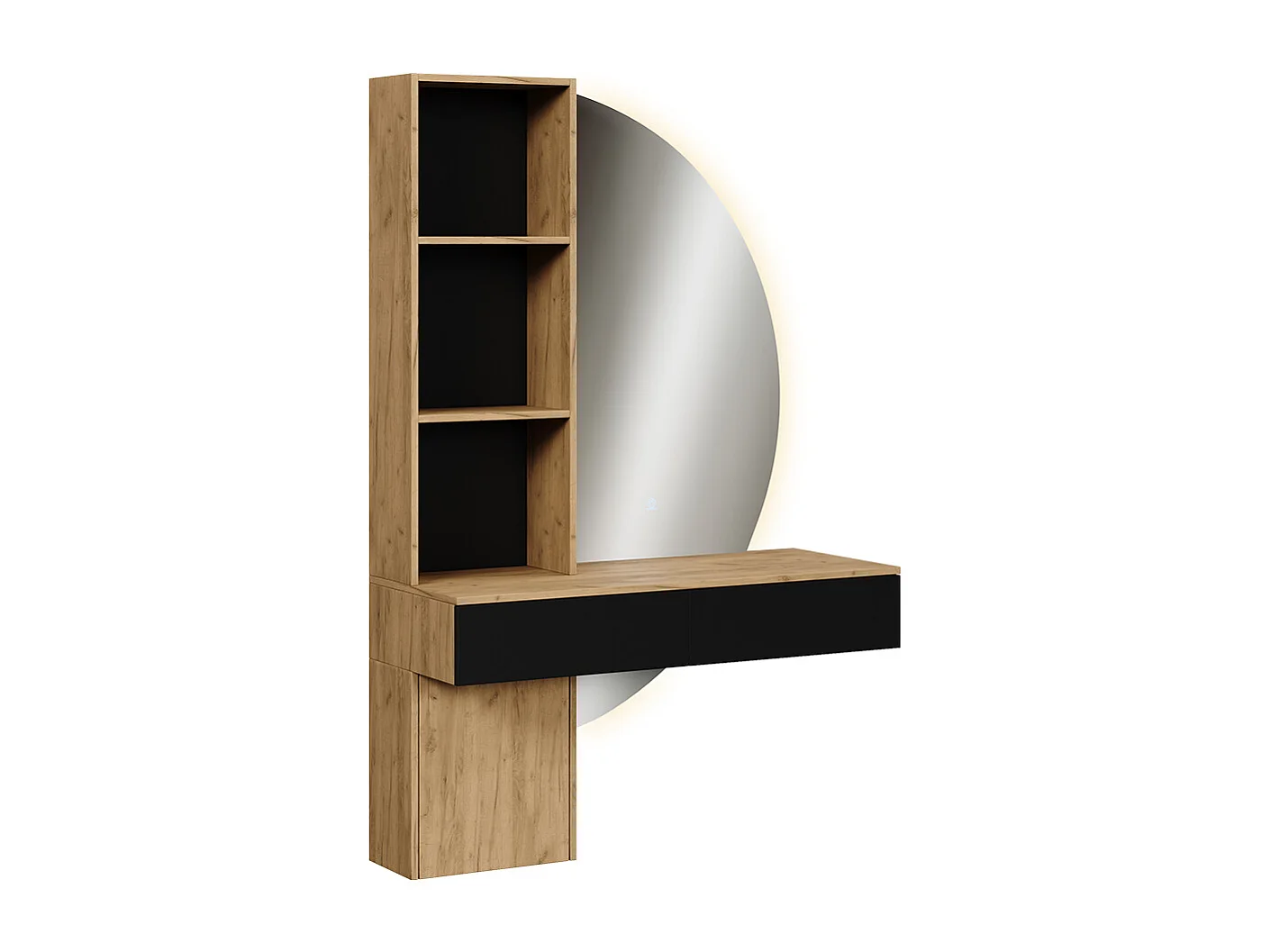 Coiffeuse chêne/noir 100x40x155 melora