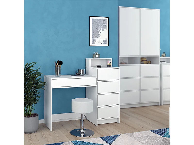 Coiffeuse blanc 110.5x40.3x100.6 naara