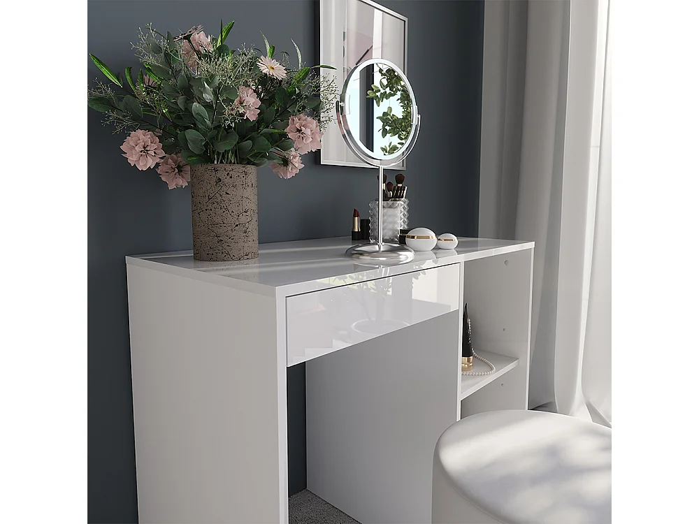 Tocador blanco/blanco alto brillo 89.8x50.1x76 sherry