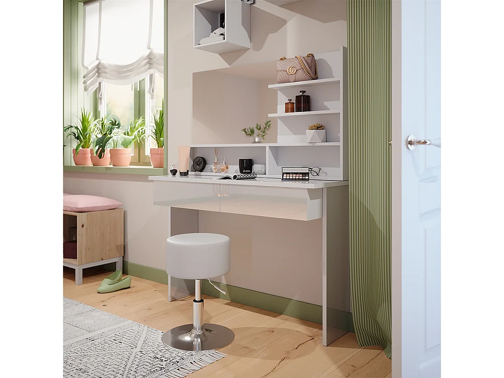 Coiffeuse blanc 120x40x83.5 azur