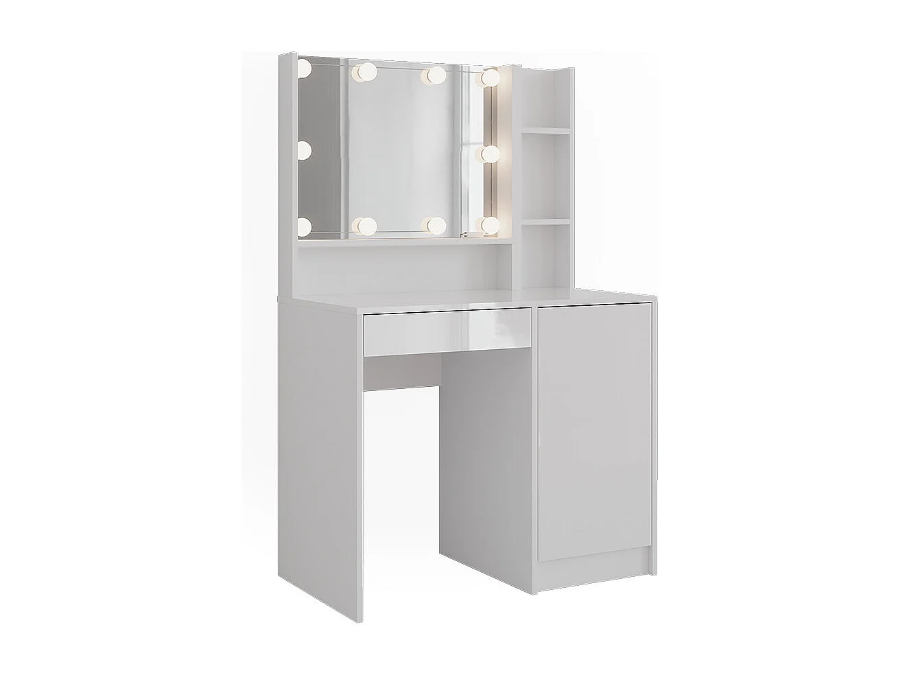 Kaptafel met licht wit/wit hoogglans 89.8x50.1x76 sherry