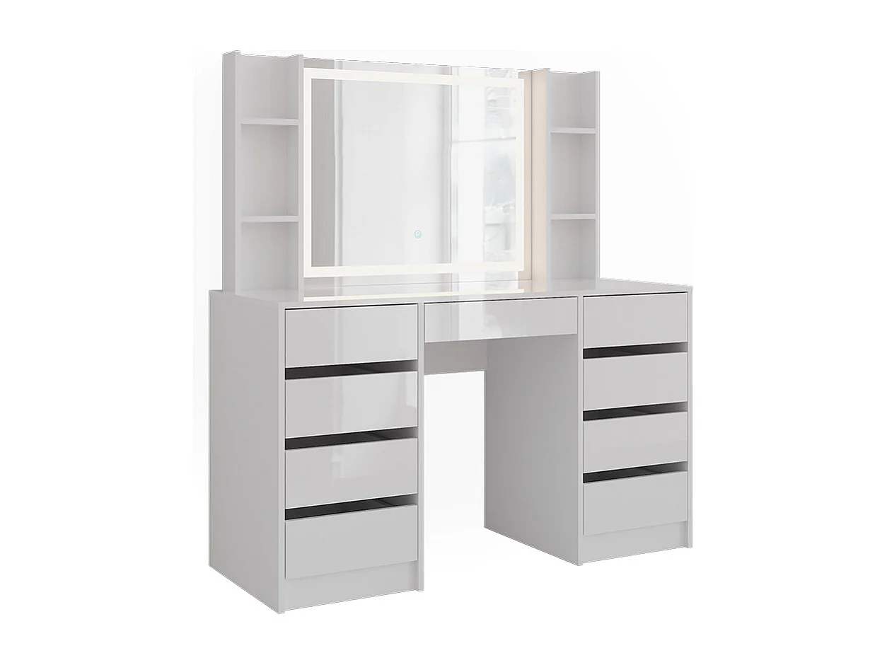 Kaptafel met licht wit/wit hoogglans 128.2x50.1x76 sherry