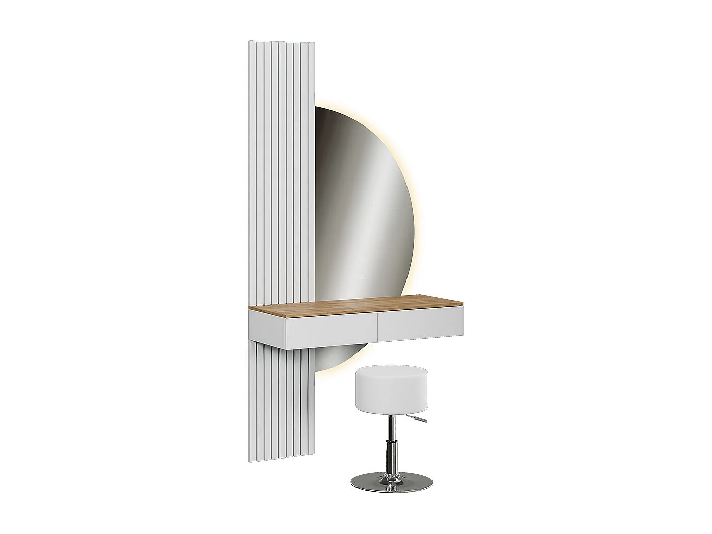 Tocador blanco/roble 100x40x205 melina