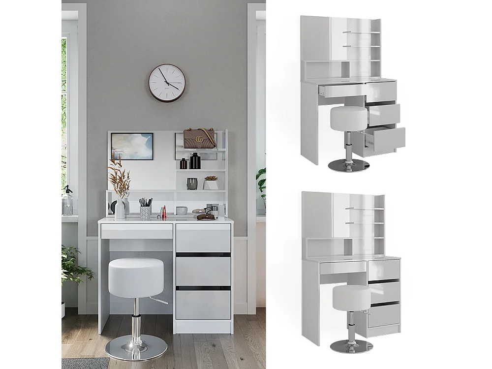 Coiffeuse blanc 90x40x140 sherry