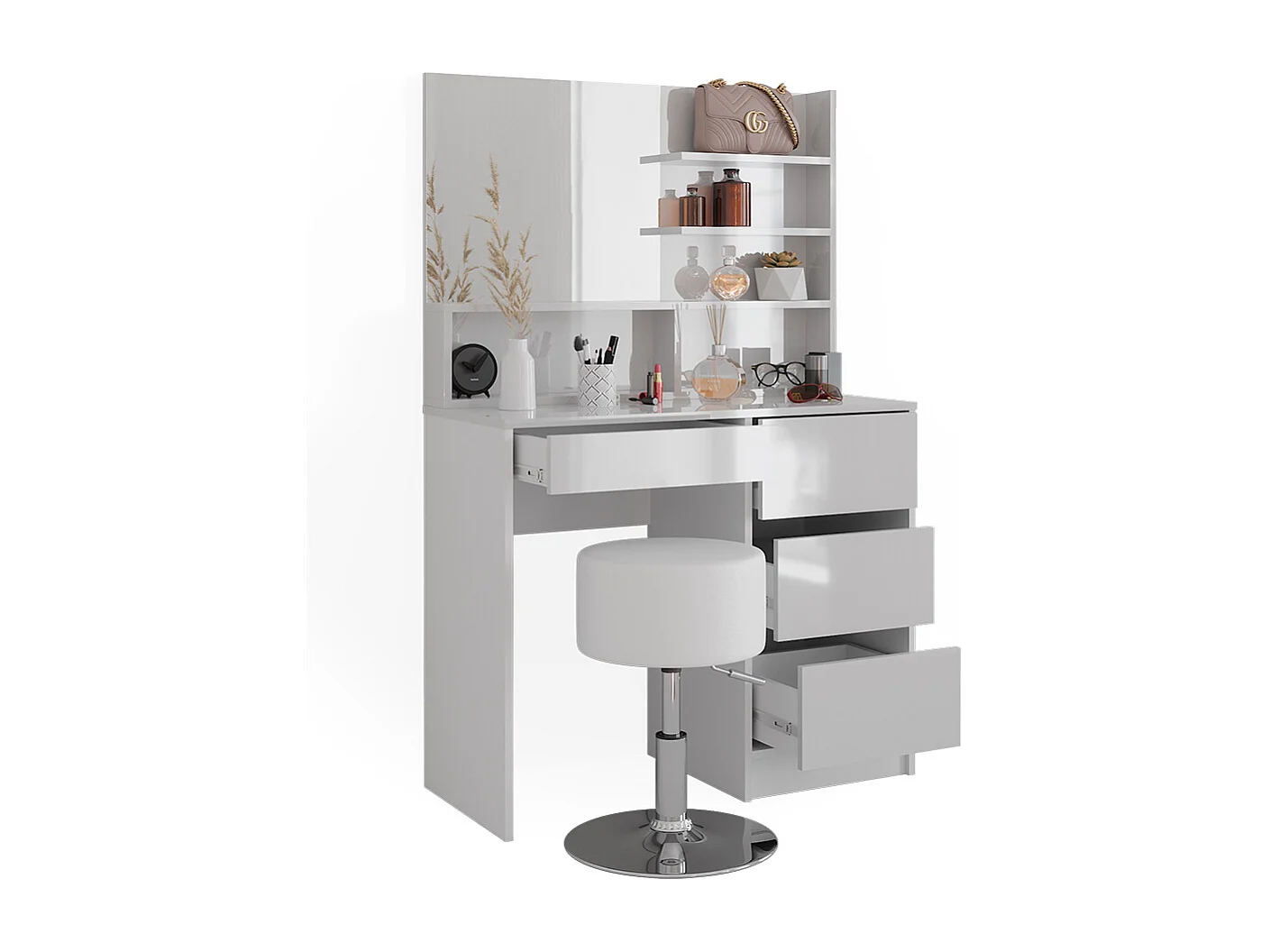 Coiffeuse blanc 90x40x140 sherry