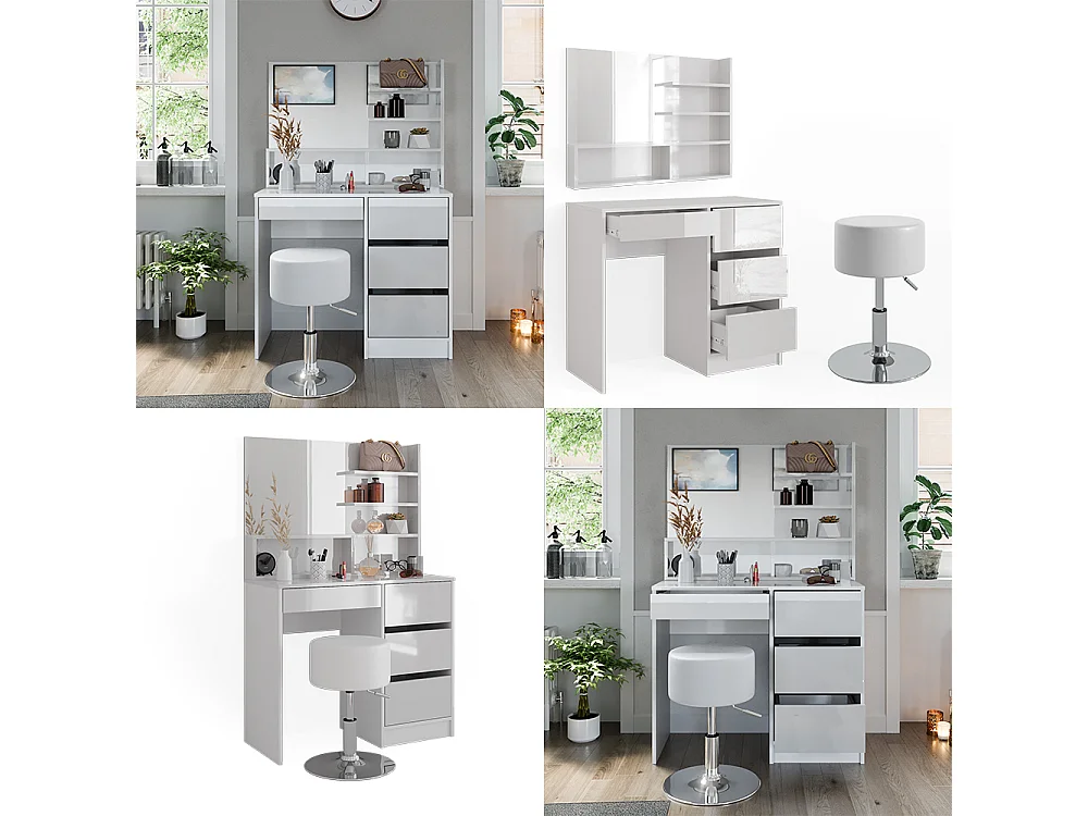 Coiffeuse blanc 90x40x140 sherry