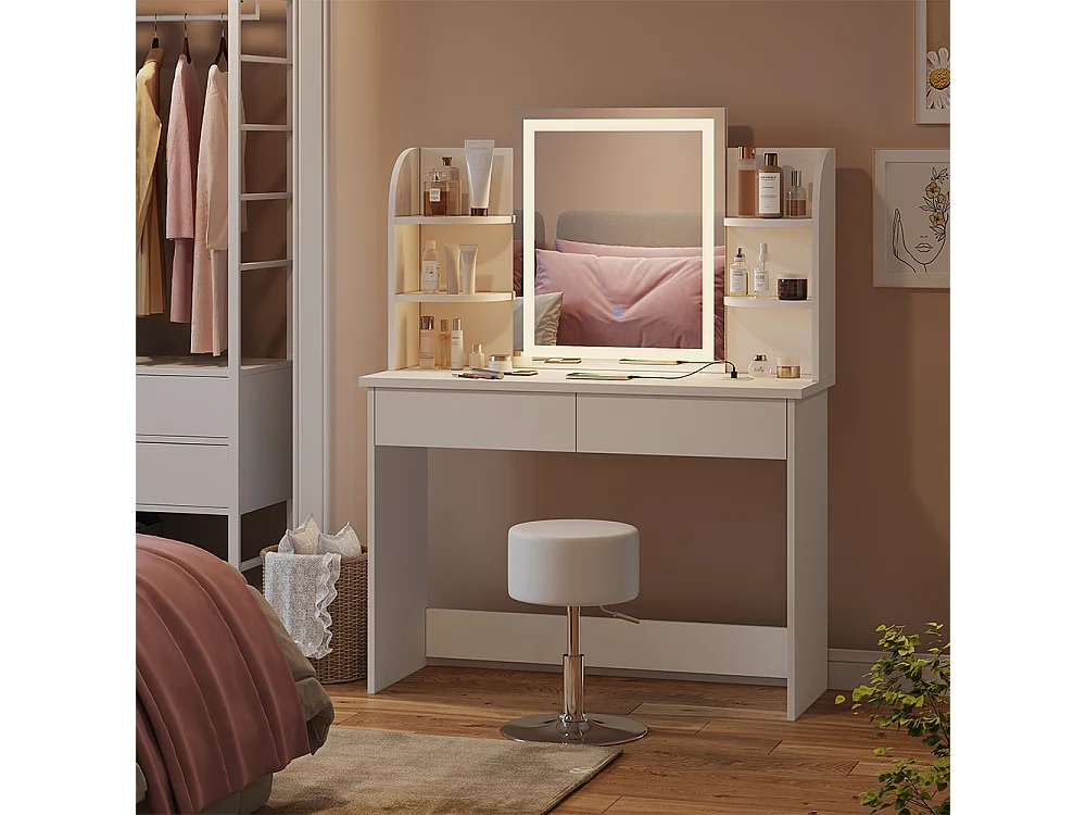 Schminktisch weiß 106x40x142 charlotte