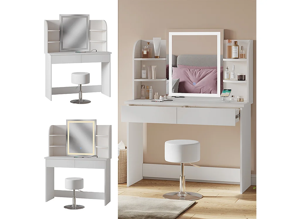 Schminktisch weiß 106x40x142 charlotte