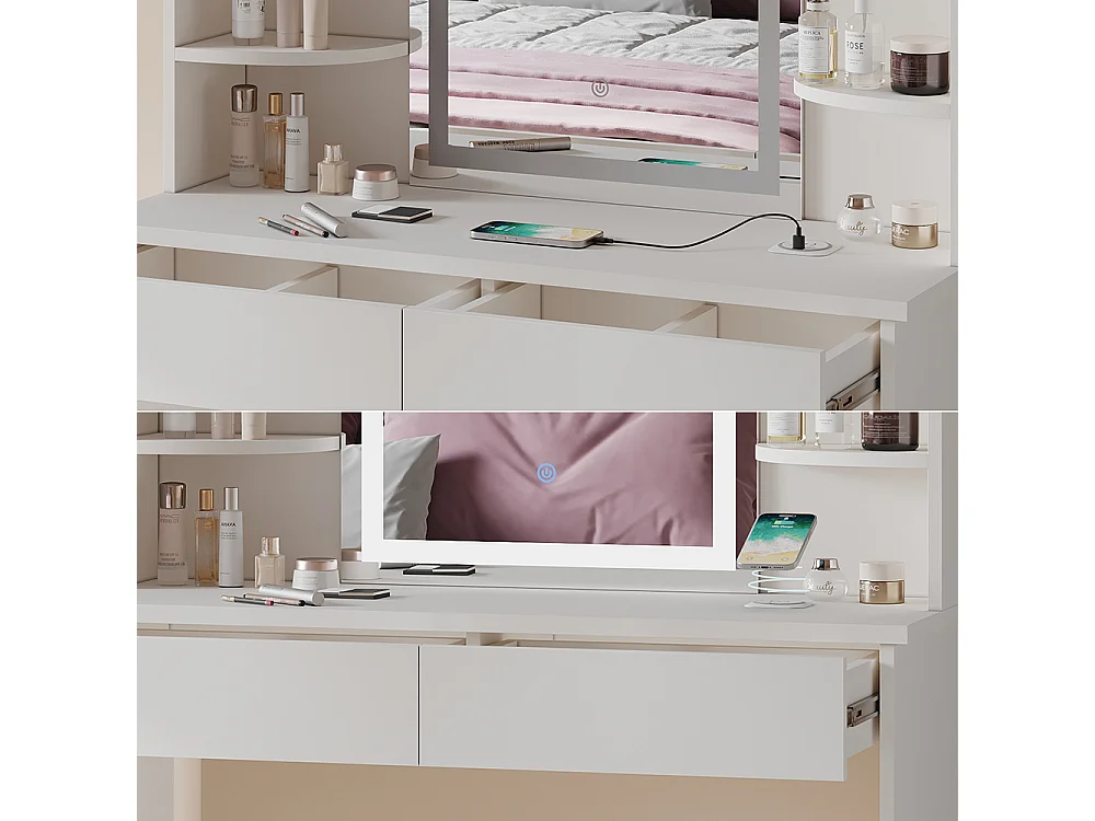 Schminktisch weiß 106x40x142 charlotte