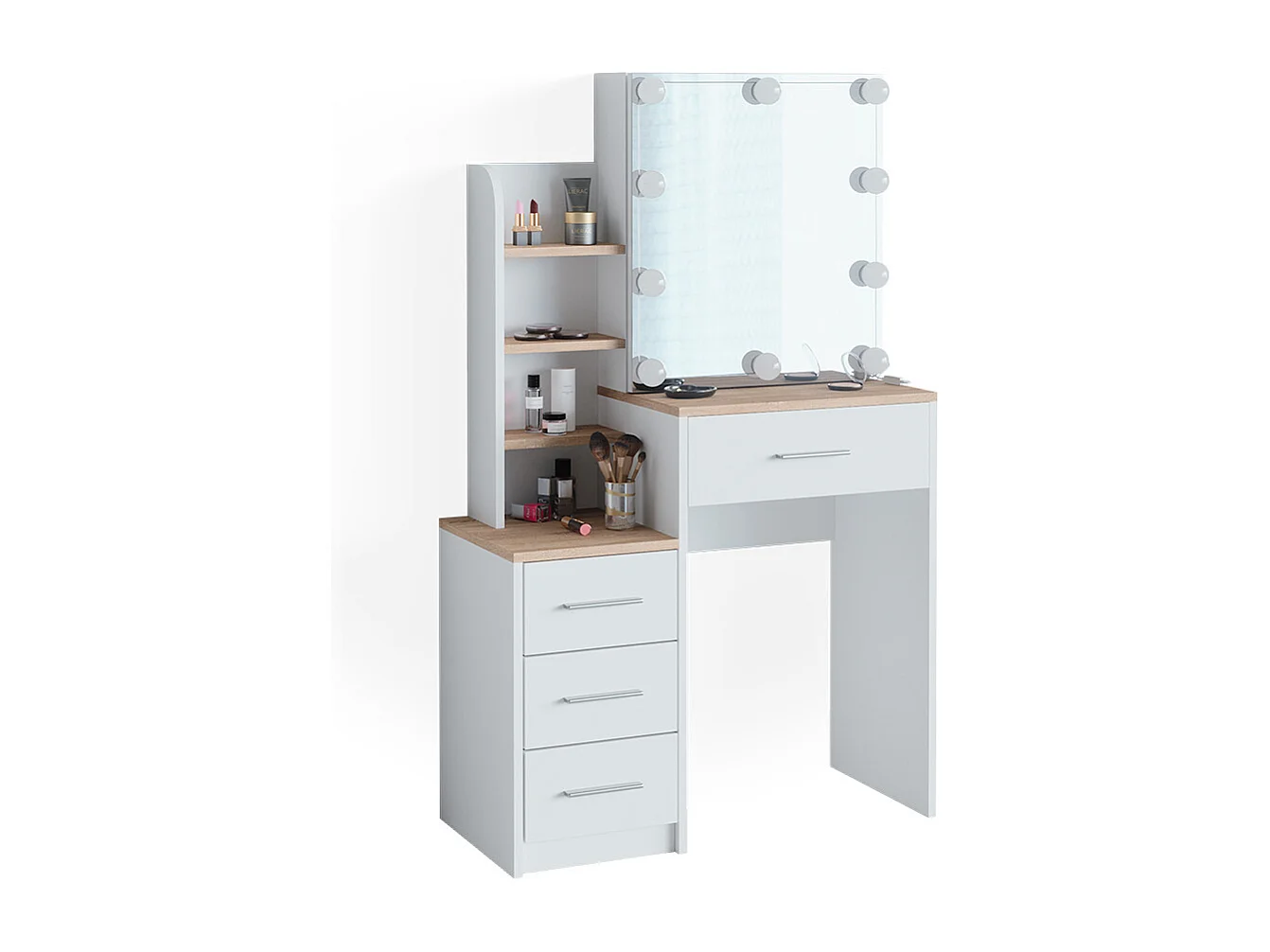 Coiffeuse blanc/sonoma 80x36x131.6 conrada