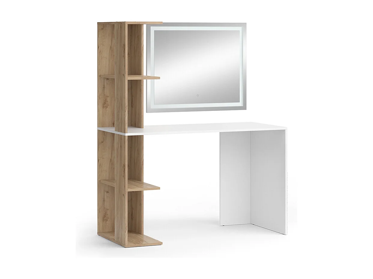 Coiffeuse blanc/sonoma 122.2x55.2x75.8 tower