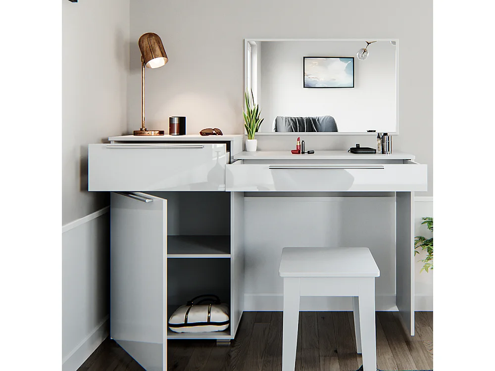 Coiffeuse blanc 135x39x90 lilli