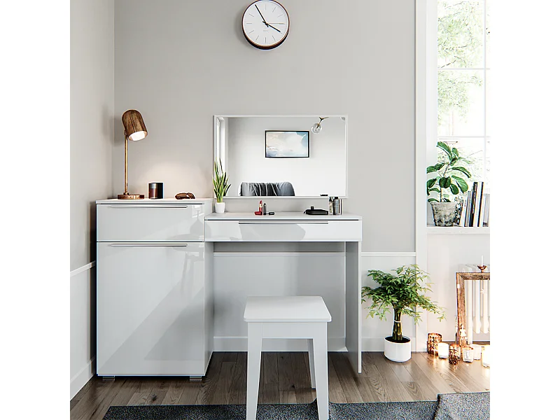 Coiffeuse blanc 135x39x90 lilli