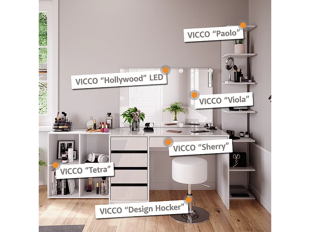 Coiffeuse blanc 120x55x75 sherry