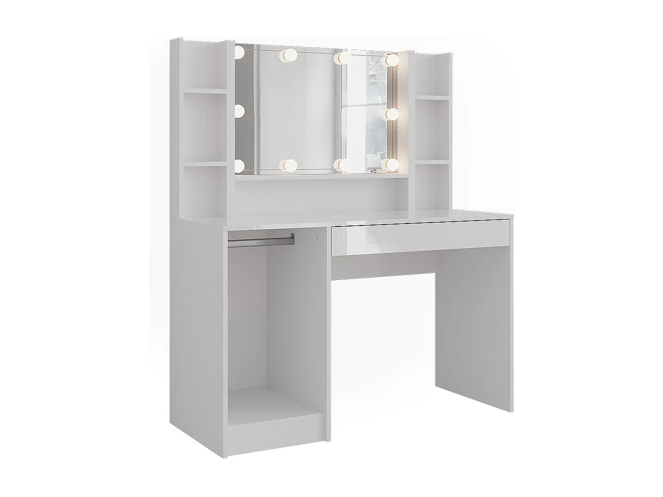 Coiffeuse blanc/blanc brillant 119.8x50.1x76 sherry