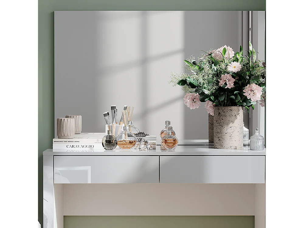 Coiffeuse blanc brillant/blanc 110x50x75.5 annabelle