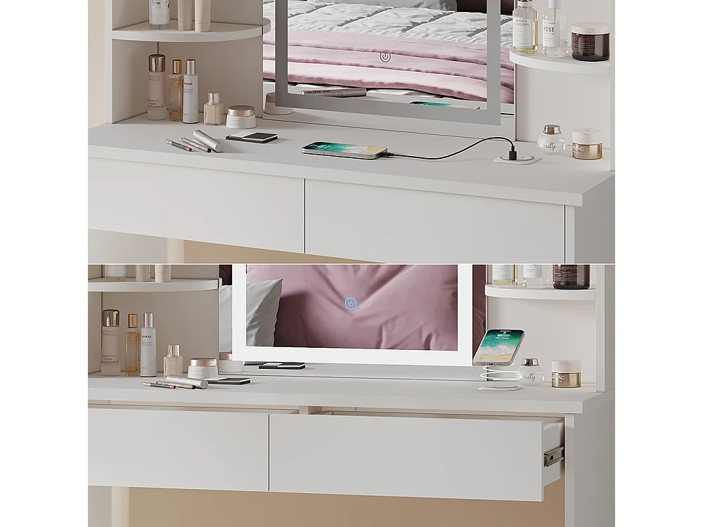 Schminktisch weiß 106x40x142 charlotte