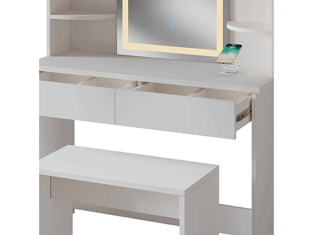 Schminktisch weiß 106x40x142 charlotte