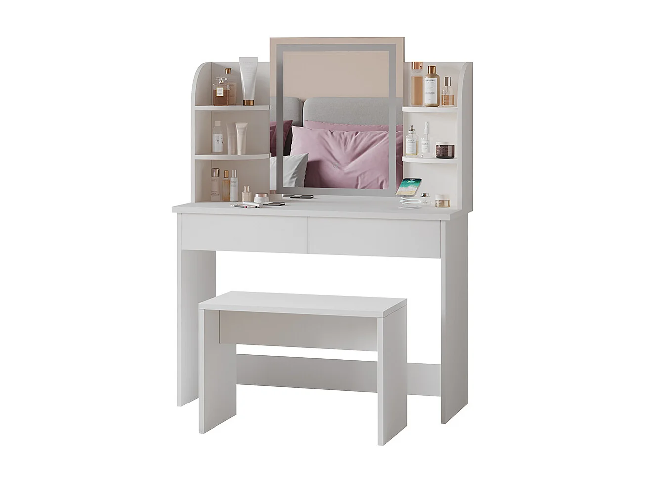 Schminktisch weiß 106x40x142 charlotte