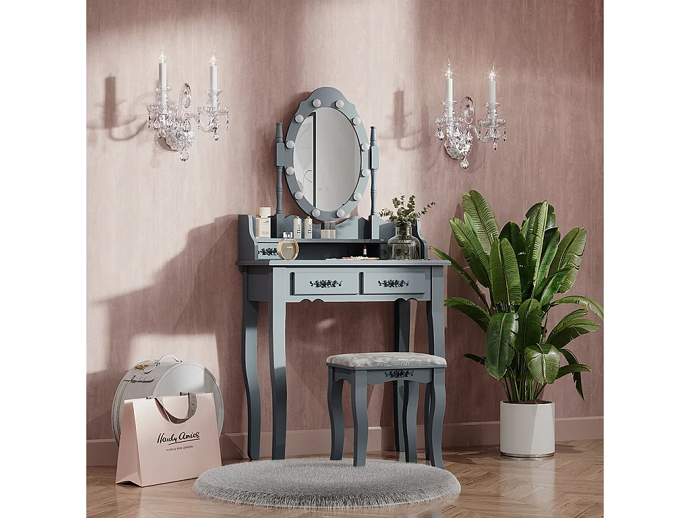 Coiffeuse gris 75x40x146.5 maggie